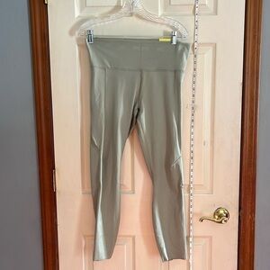 New-all in motion-XL-sage green-high rise, 7–8 leggings. Zipper side pockets.